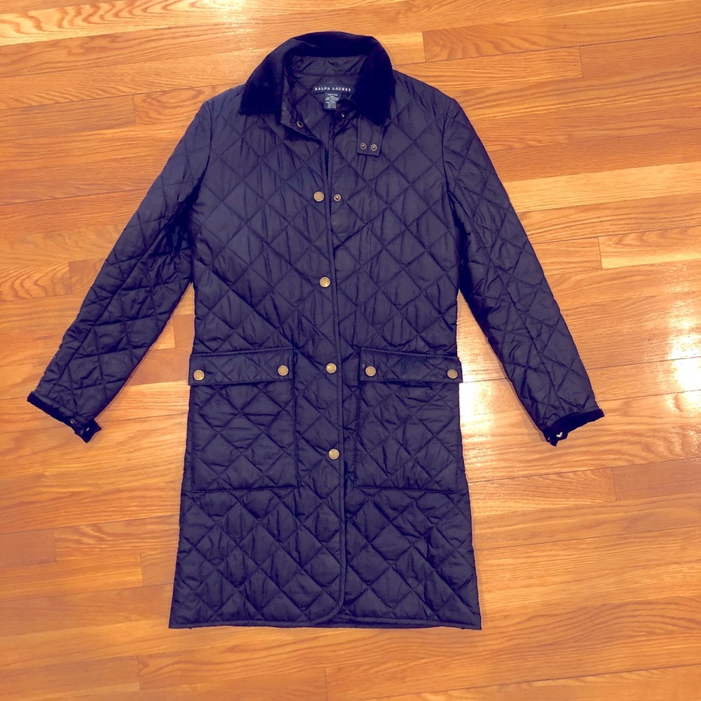 Ralph Lauren Navy Quilted Coat, size S